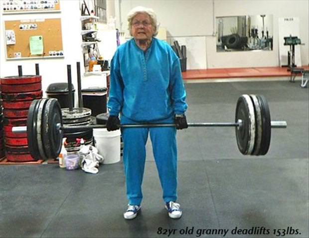 Body Builder Old Lady Funny Picture