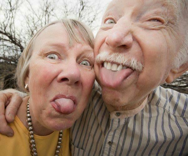 Two Old Couple With Tongue Out Funny Picture