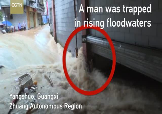 Watch How This Man Got Stuck In A Flooded Underground Parking In China