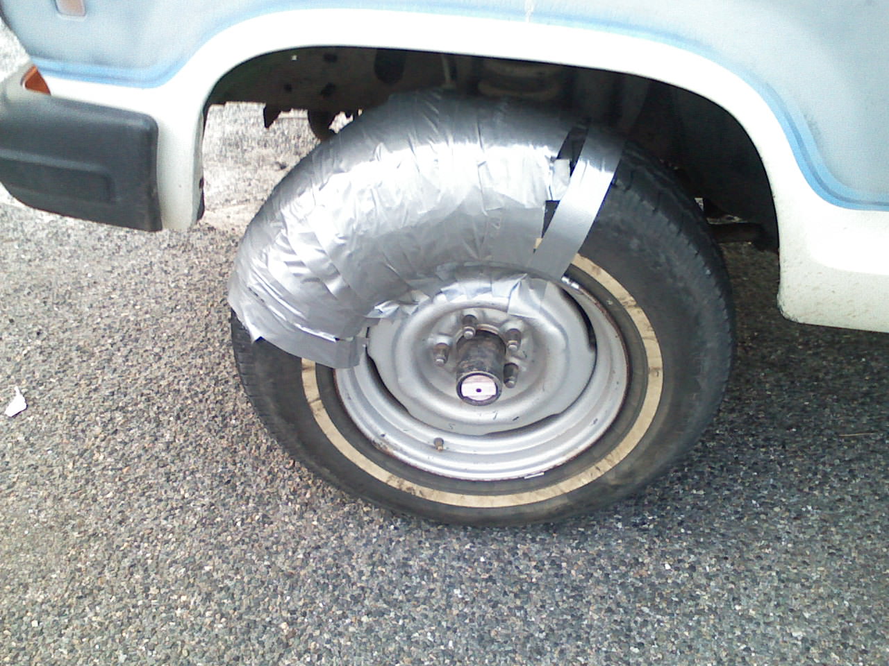 gray wall spare tire